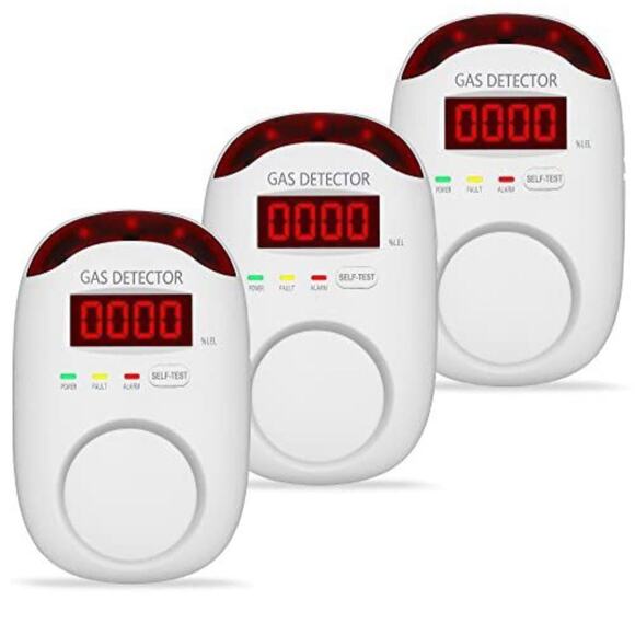 Natural Gas Detector Plug-in Propane Gas Detector For Home & RV 3 pack - Picture 1 of 7